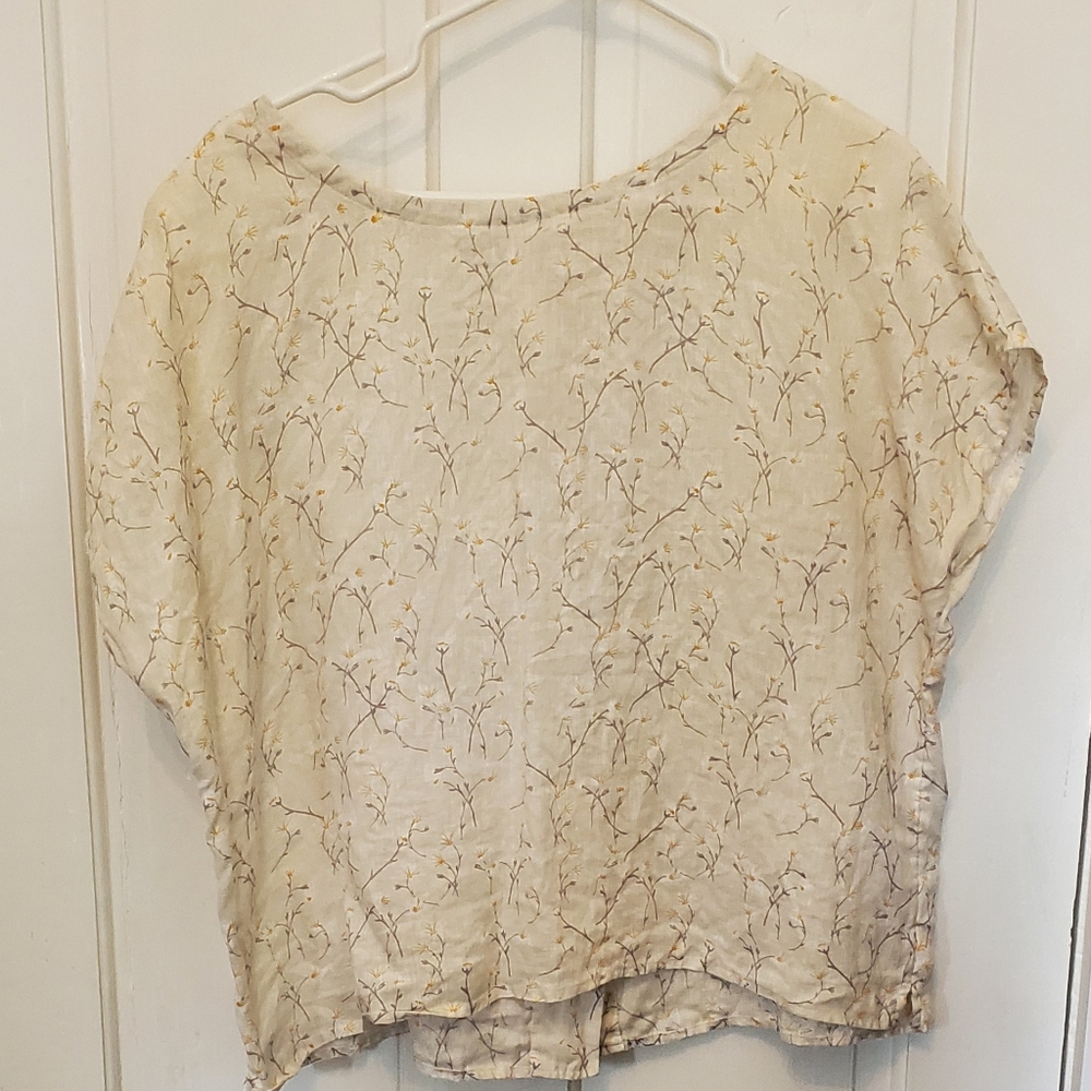 100% linen boxy blouse